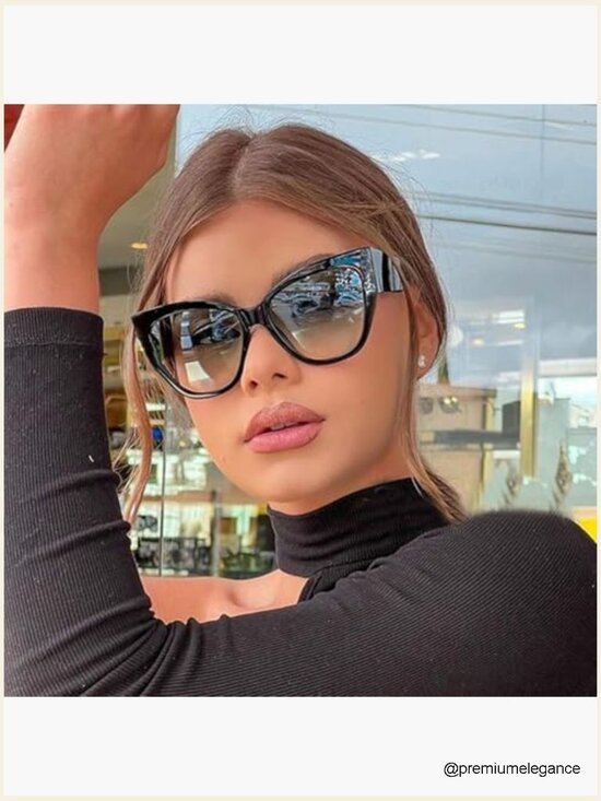 Oversized Cat Eye Sunglasses Fashion Frame Trendy UV400 Shades main image 6